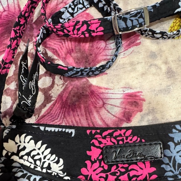 Vera Bradley Northern Lights Black and Pink Floral Shoulder Bag - Picture 2 of 6